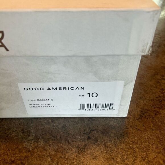 NWT Size 10 Good American Green Terry Cloth Heels - Picture 11 of 12